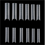 Tipsuri 100 bucati Transparente Refolosibile Smart Forms pentru Acryl Gel, Polygel 6, art TPS95 long tub